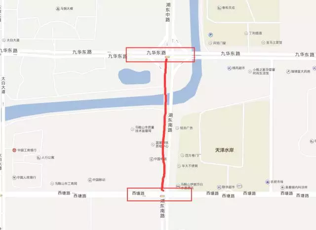 馬鞍山市湖東路（九華路至西塘路）全封閉施工