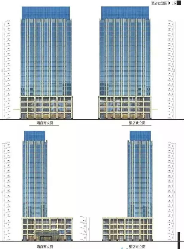 主楼最高为20层,裙楼为4层,总高度80余米