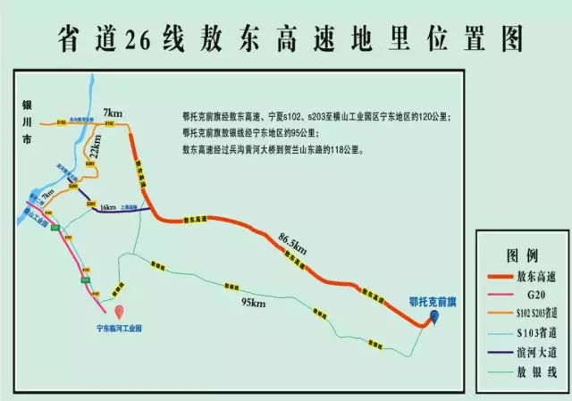 银川沟黄河公路大桥及连接线(s102)与敖东高速(s26),s216省道,g18